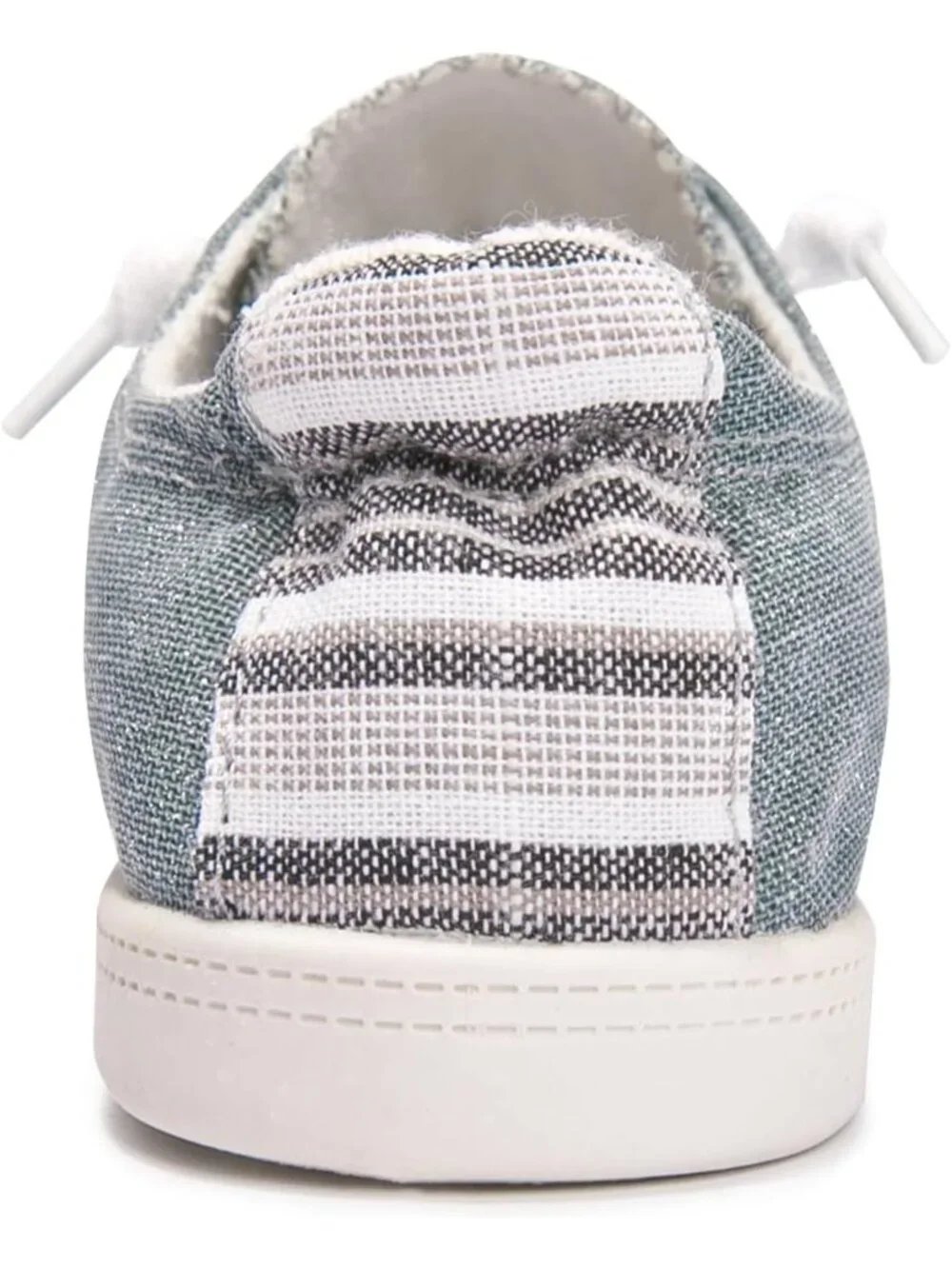 Womens Blue Canvas Slipon Canvas Sneaker Low Top Walking Shoes Fashion Sneakers